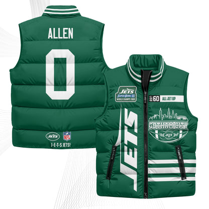 New York Jets Gotham City Puffer Vest - Printed