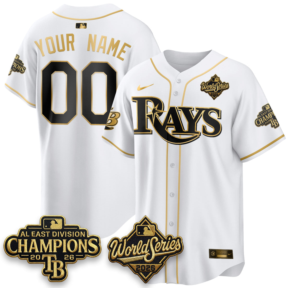 TB 2026 AL Champions Gold Edition Custom Vapor Jersey - Stitched