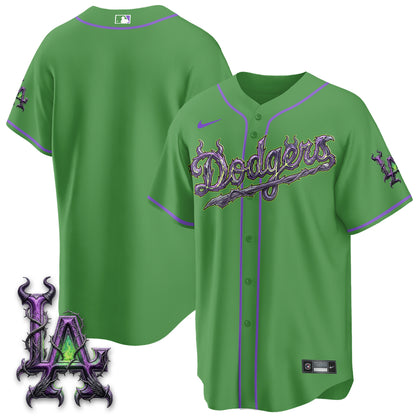 Los Angeles Dodgers Villains Halloween - Horned Queen Vapor Jersey- Stitched