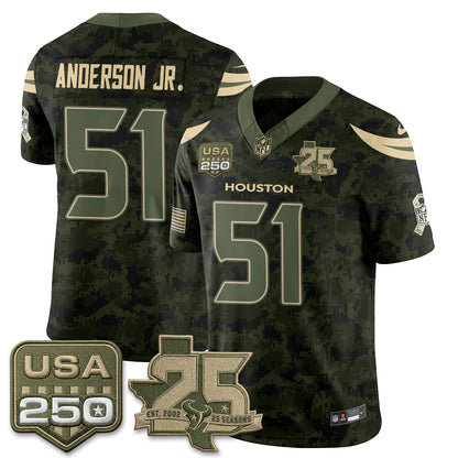 Houston Texans 2026 Salute to Service Edition Vapor Jersey - Stitched