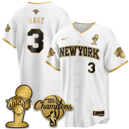 NYK 2026 NBA Champions Vapor Black Gold Jersey - Stitched