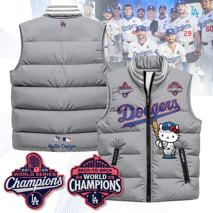 Los Angeles Dodgers Meow KT Edition Unisex Puffer Vest - Printed