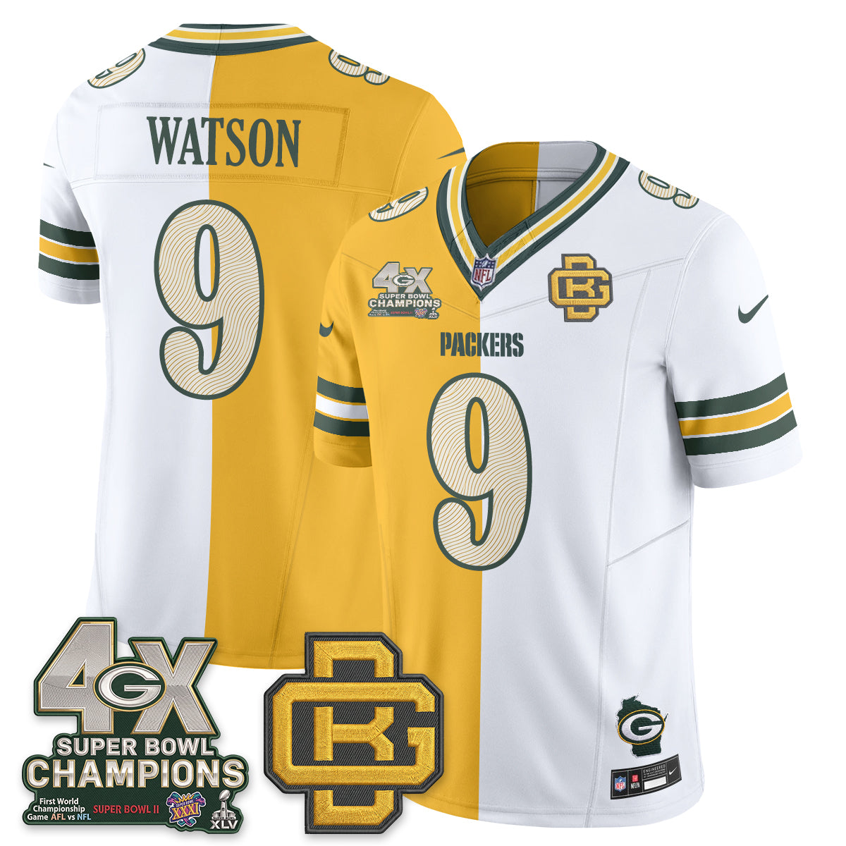 Green Bay Packers Rivalries Split Edition Vapor Jersey - Stitched
