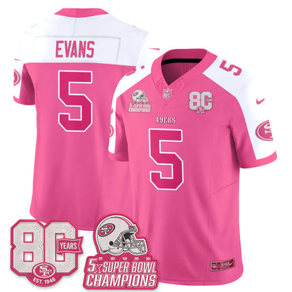 San Francisco 49ers Pink Edition Vapor Jersey - Stitched