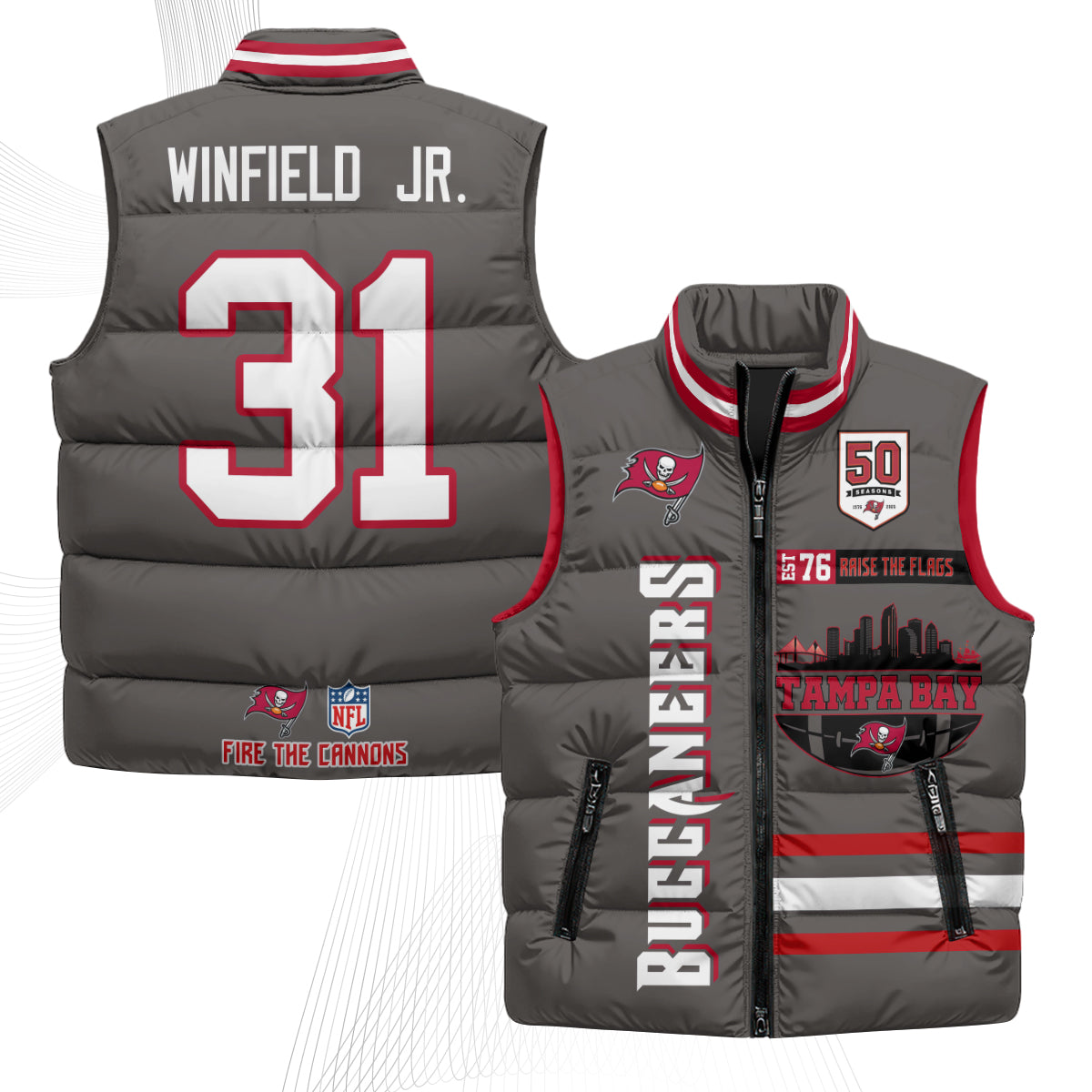 TB "Raise the Flags" Puffer Vest - Printed