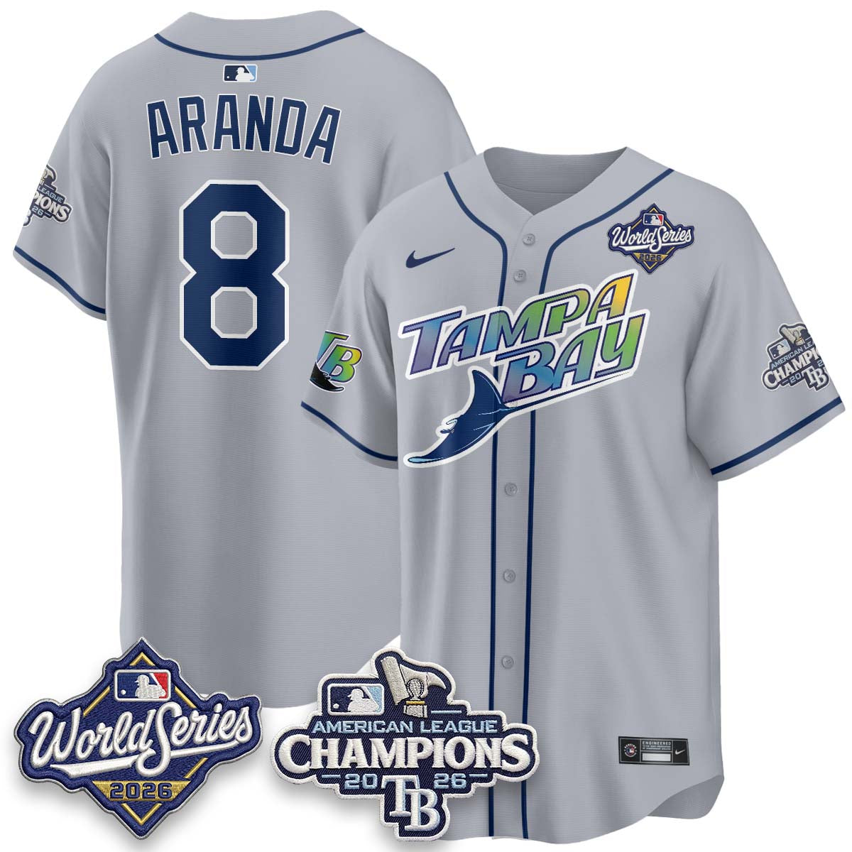 TBR WS26 &  2026 AL Champions Limited Gray Jersey - Stitched N2