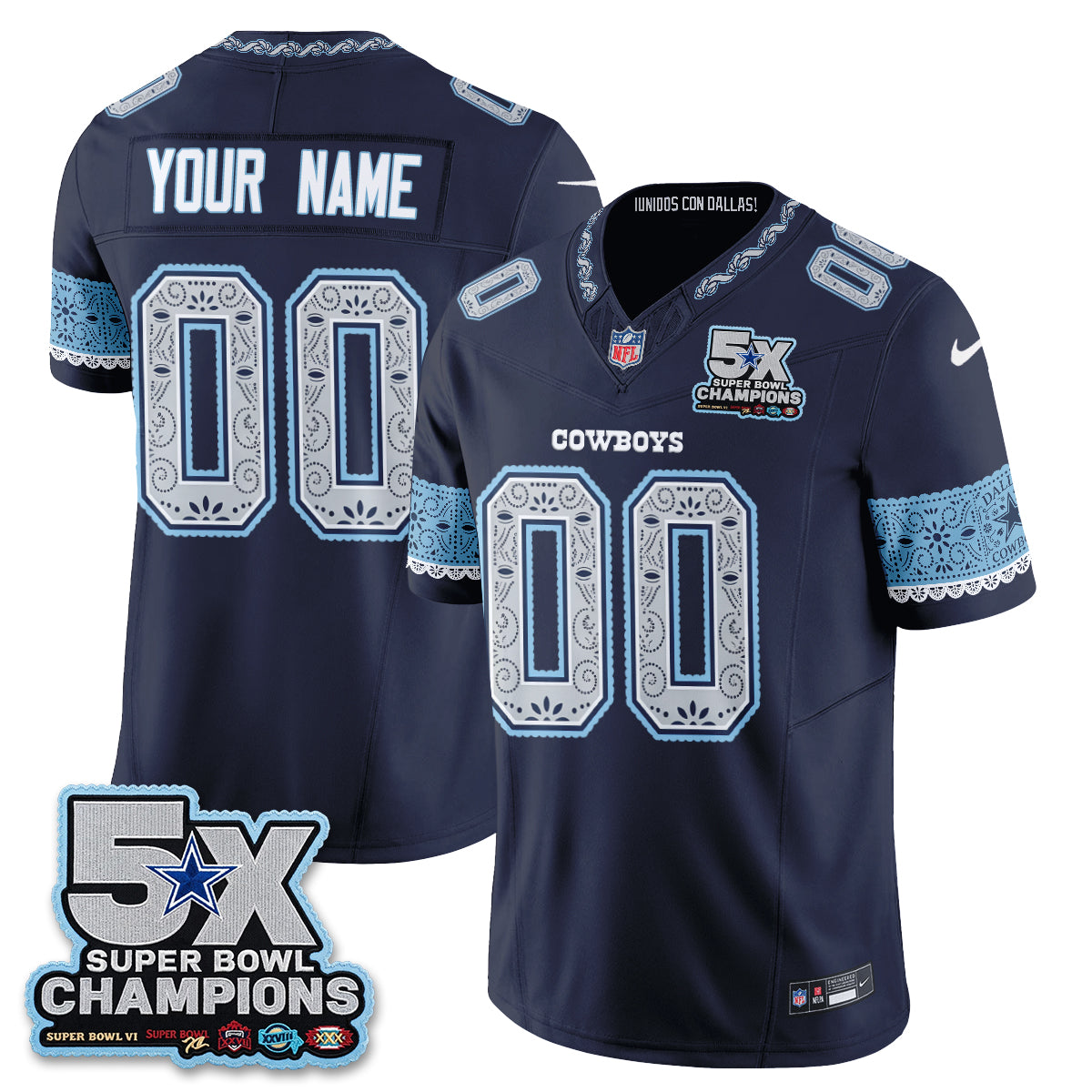 Dallas Cowboys 2026 Hispanic Month Edition Vapor Custom Jersey - Stitched