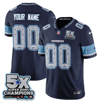 Dallas Cowboys 2026 Hispanic Month Edition Vapor Custom Jersey - Stitched