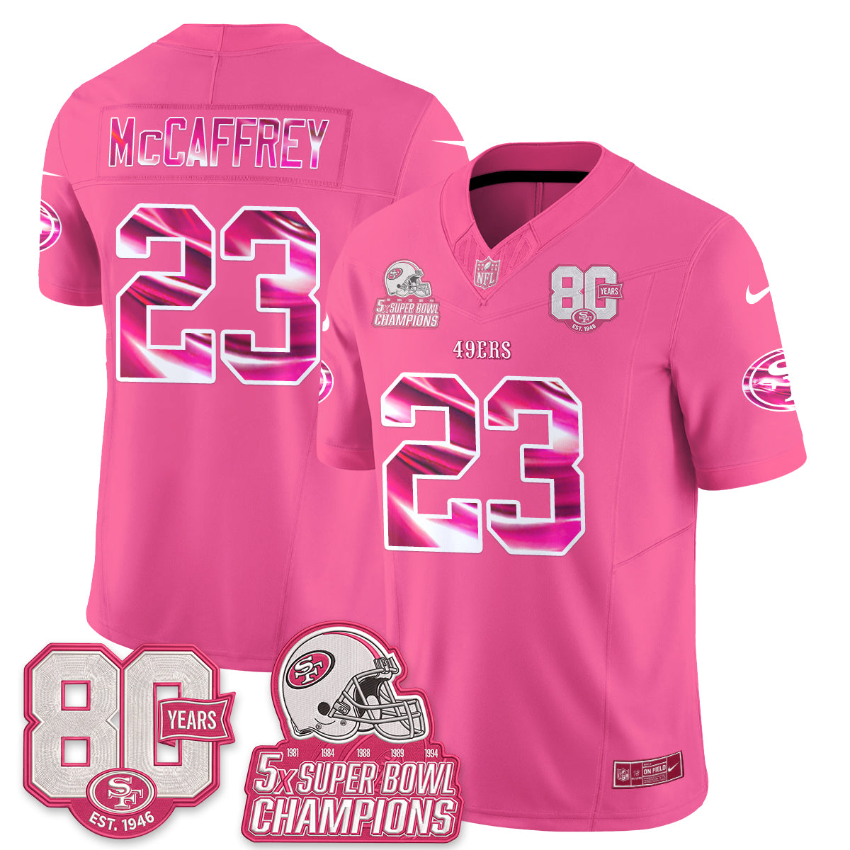 San Francisco 49ers Pink Edition Vapor Jersey - Stitched