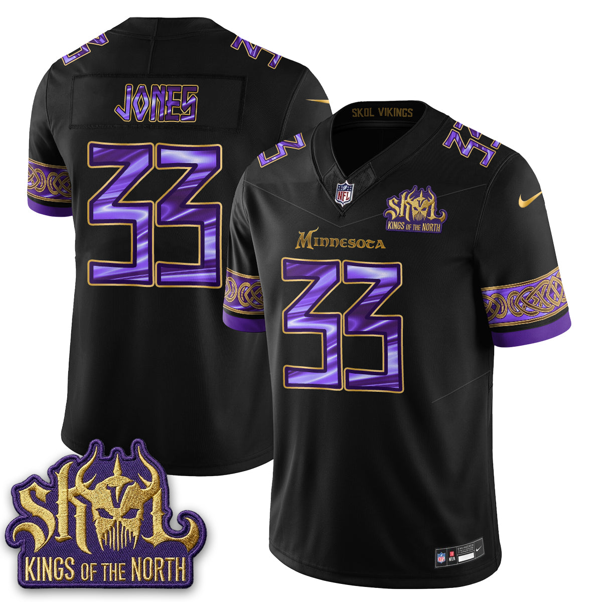 MIN  Warrior Skol Patch Vikings Font Edition  - Stitched (2)