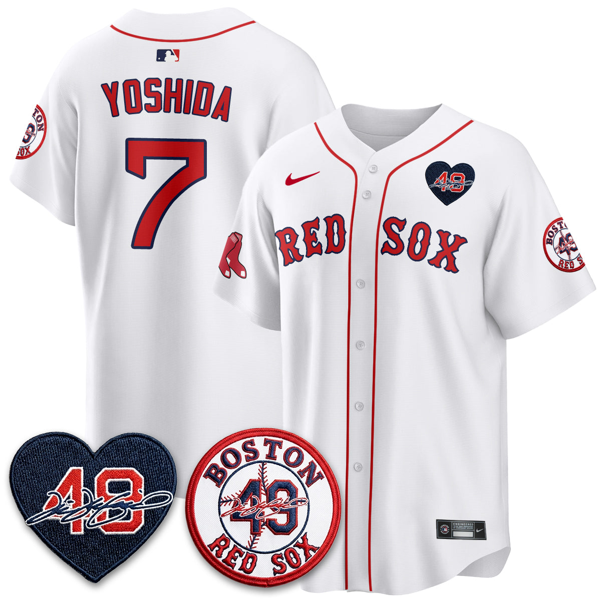 BOS Tim Wakefield Memorial Patch Vaper Premier Limited Red Jersey - All Stitched