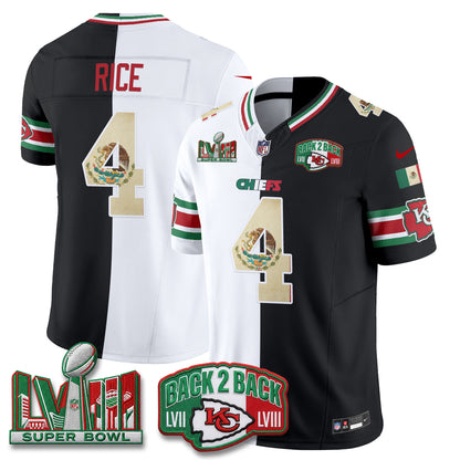Kansas City Chiefs Mexico Split Edition Vapor Jersey - Stitched