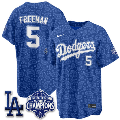 Los Angeles Dodgers Paisley Vapor Jersey - Stitched