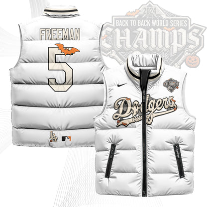 Los Angeles Dodgers Halloween 2026 Unisex Puffer Vest - Printed