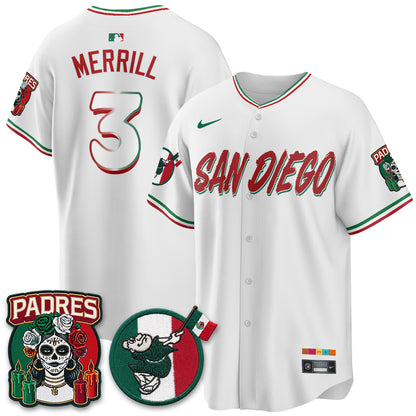 San Diego Padres City Connect Mexico Style Vapor Jersey - Stitched