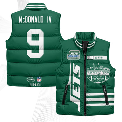 New York Jets Gotham City Puffer Vest - Printed