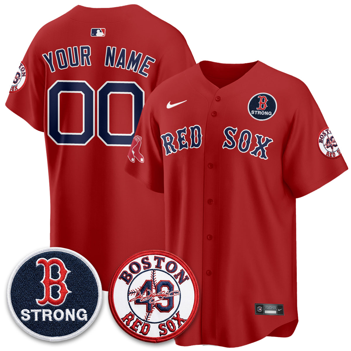 BOS Tim Wakefield Memorial Patch Vaper Premier Limited Custom Jersey - All Stitched V2