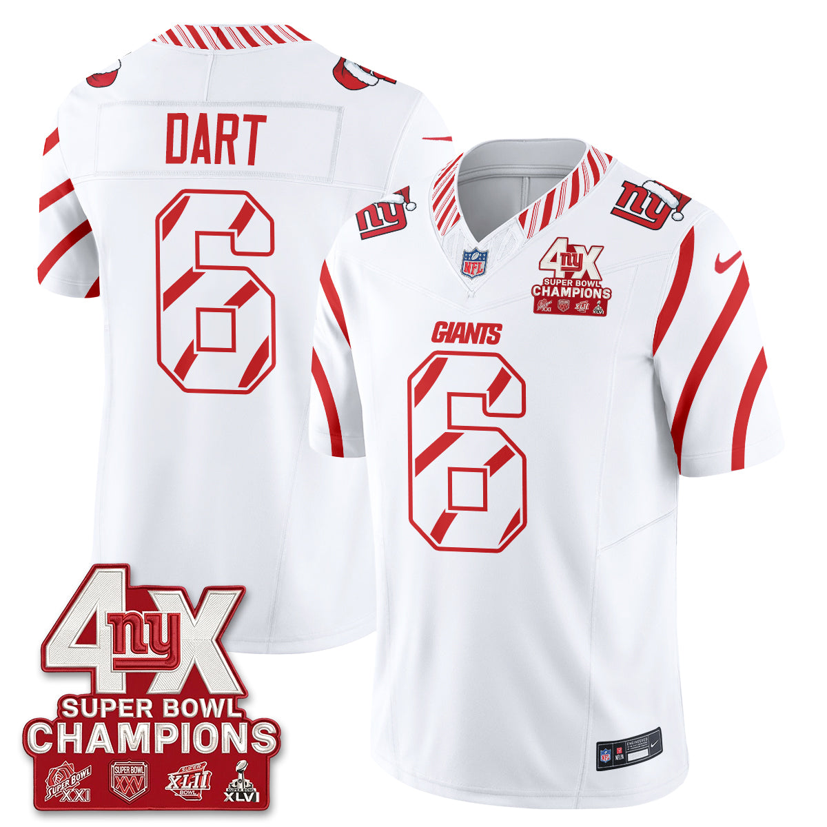 NYG  Xmas Edition Vapor Jersey - Stitched