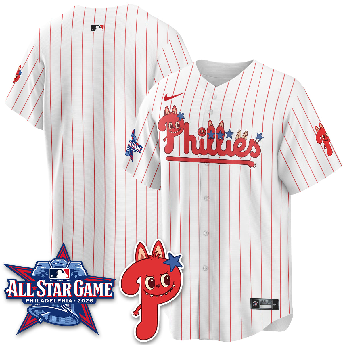 Philadelphia Phillies Fanged Rabbit Doll  Vapor Limited Jersey - Stitched