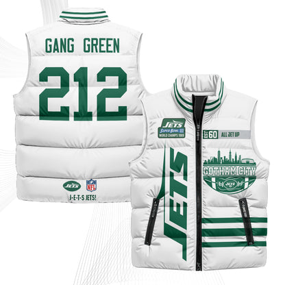 New York Jets Gotham City Puffer Vest - Printed