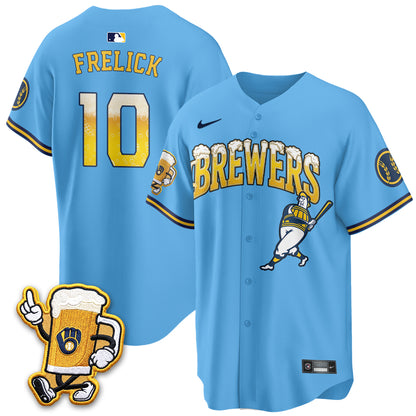 Milwaukee Brewers "Pitcher & Pint" Edition Vapor Jersey V2 - Stitched