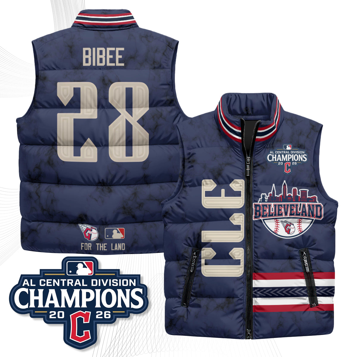 CLE Believeland Puffer Vest - Printed