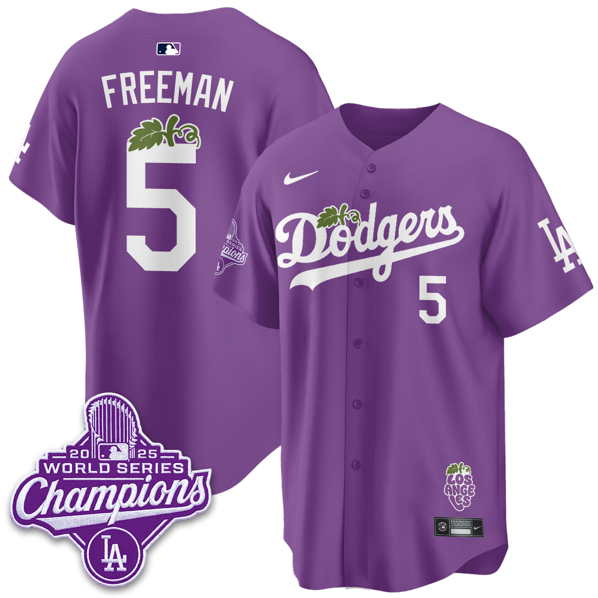 Los Angeles Dodgers Grape Edition Vapor Jersey - Stitched