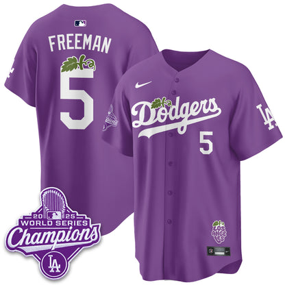 Los Angeles Dodgers Grape Edition Vapor Jersey - Stitched
