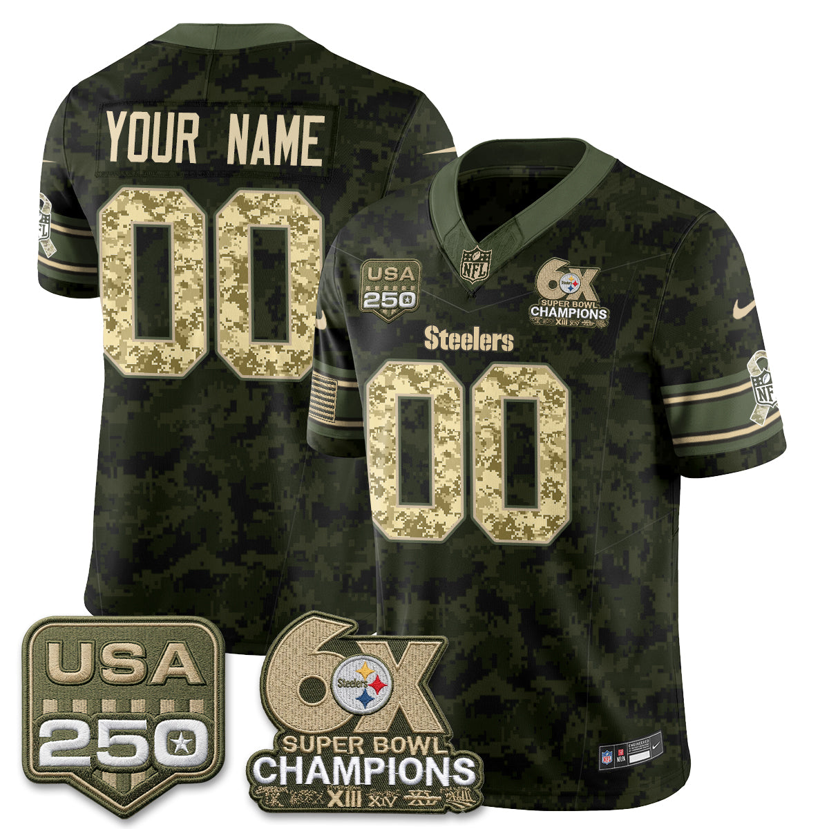 PIT 2026 Salute to Service Edition Vapor Custom Jersey V2- Stitched