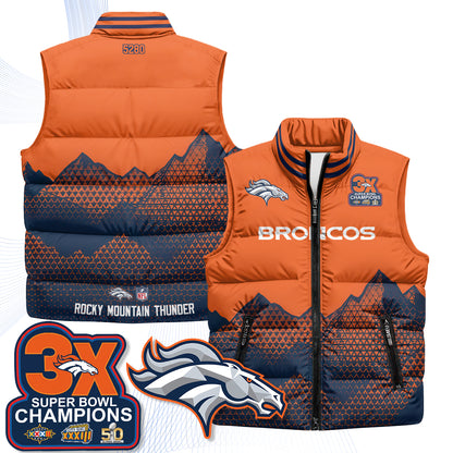 Denver Broncos Fan Gear Edition Unisex Puffer Vest - Printed