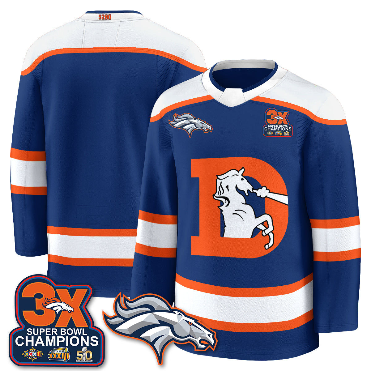 DEN Fan Gear Edition Hockey Jersey - Stitched