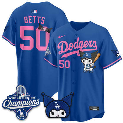 Los Angeles Dodgers Kuromi Edition Vapor Jersey - Stitched