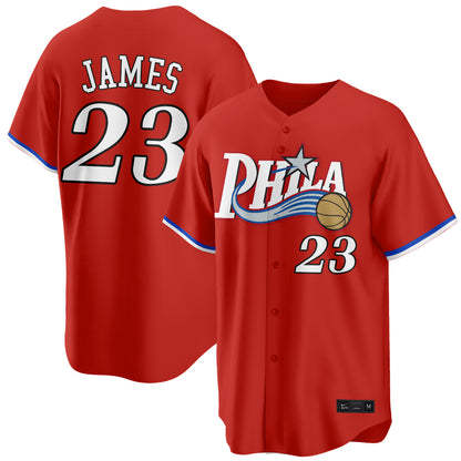 Philadelphia 76ers LeBron James #23 Vapor Baseball Jersey V2- Stitched