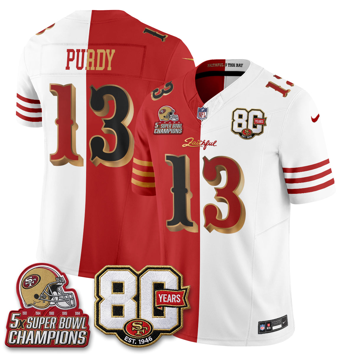 SF Rivalries Split Edition Vapor Jersey - Stitched