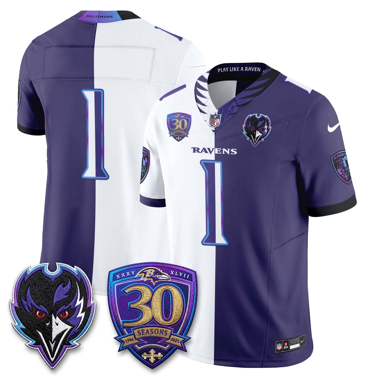 Baltimore Ravens The Next Flight Split Vapor Jersey - Stitched