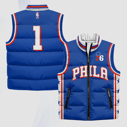 PHI Superteam 24th Season Patch Puffer Vest - Printed