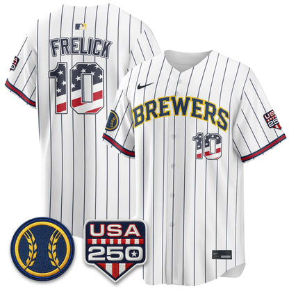Milwaukee Brewers Fourth of July Vapor Limited Jersey - Stitched