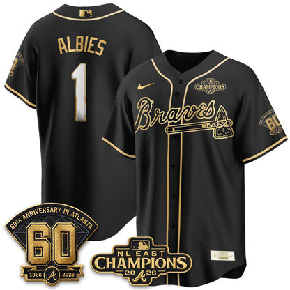 Atlanta Braves 2026 NL East Champs Gold Edition Vapor Jersey - Stitched
