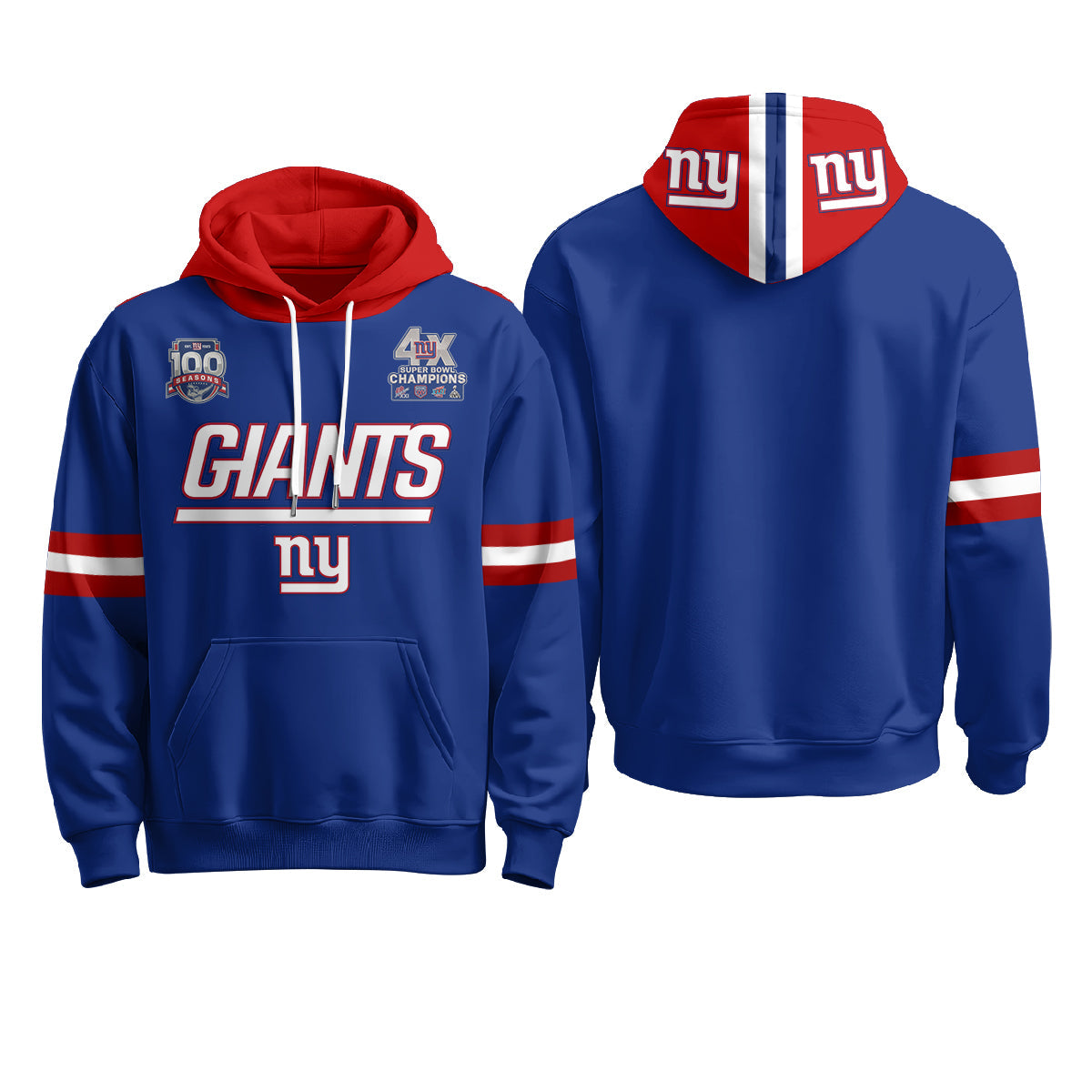 NYG 4X Champs S.Bowl Fleece Hoodie - Printed