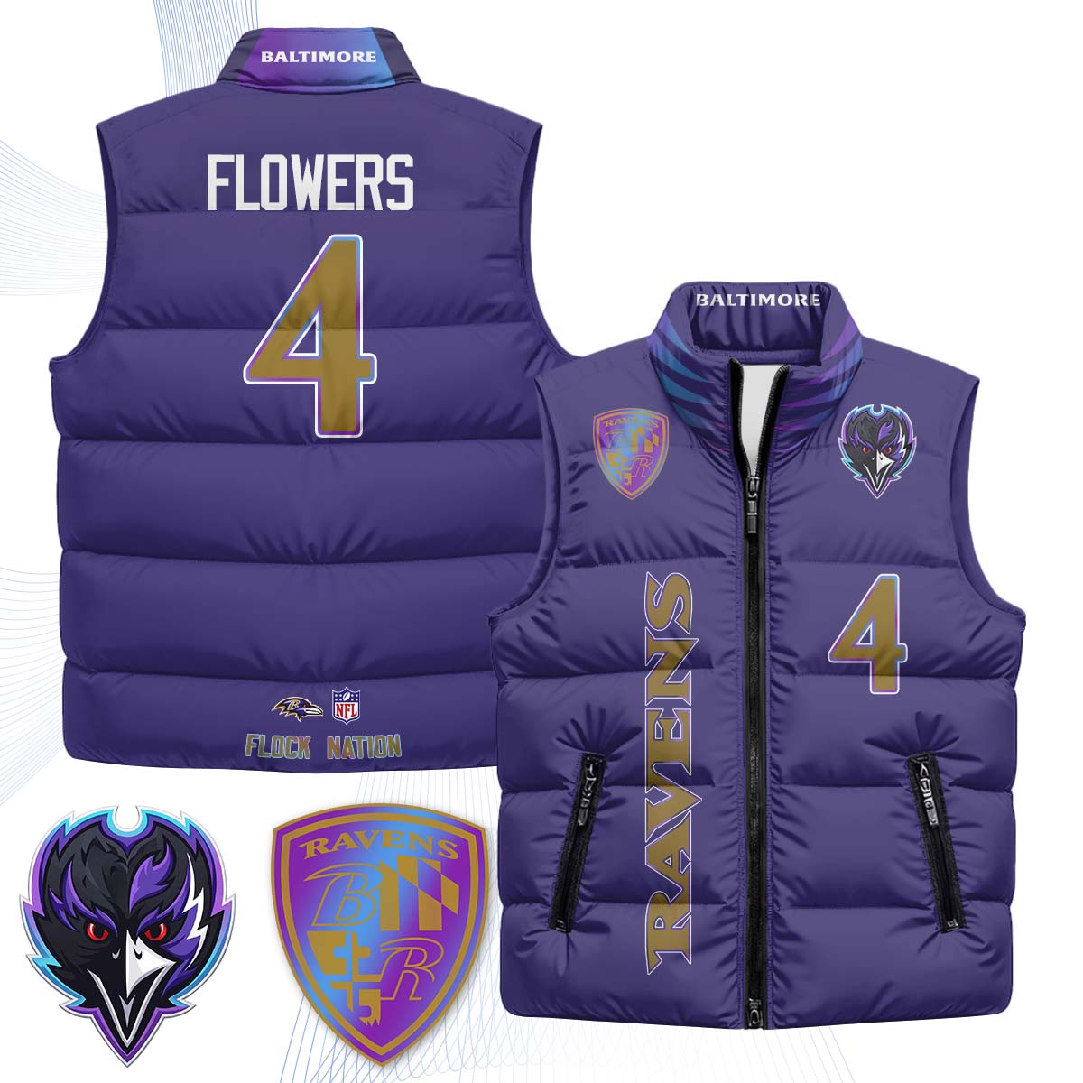 BAL "The Flock" Puffer Vest - Printed (2)