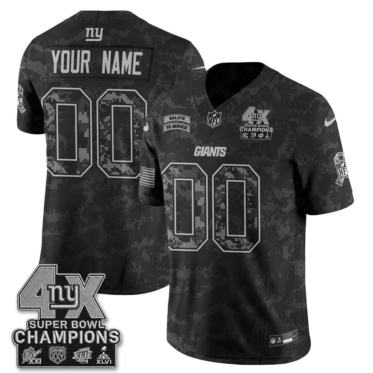 New York Giants 2026 Salute To Service V2 Vapor Custom Jersey - Stitched