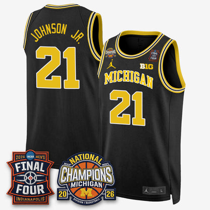 MICH Basketball National Champions Big Text Limited Vapor Jersey - All Stitched