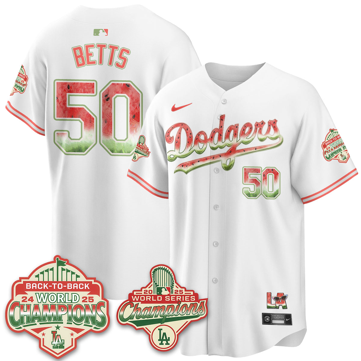 Los Angeles Dodgers National Watermelon Day Vapor Jersey - Stitched