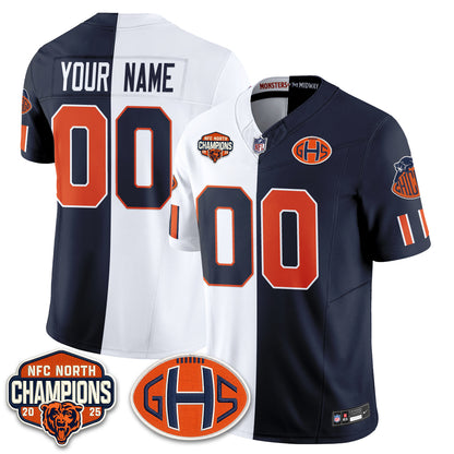 Chicago Bears 2026 Rivalries Split Edition Vapor Custom Jersey - Stitched