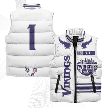 Minnesota Vikings Twin City Puffer Vest - Printed