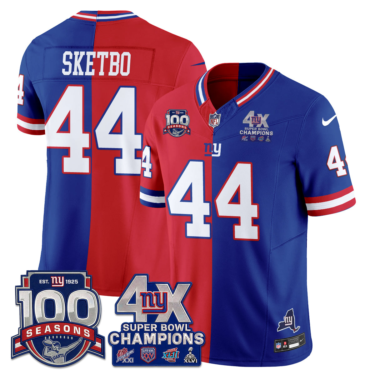 NYG 4X SBowl Split Limited Edition - Stitched (2)