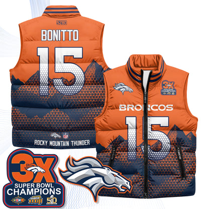 Denver Broncos Fan Gear Edition Unisex Puffer Vest - Printed