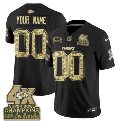 Kansas City Chiefs 2026 Salute to Service Vapor Custom Jersey V2- Stitched