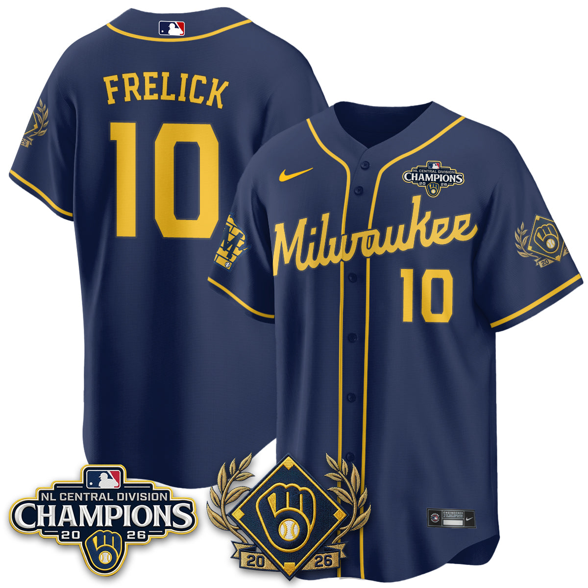 Milwaukee Brewers 2026 NL Division Champs Vapor Jersey - Stitched