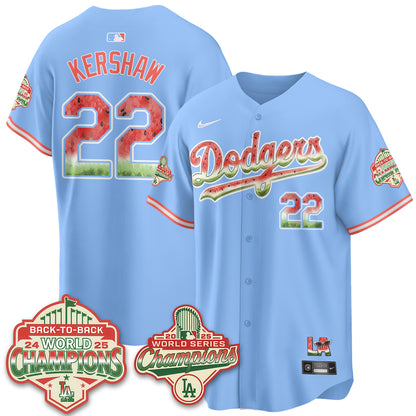 Los Angeles Dodgers National Watermelon Day Vapor Jersey - Stitched